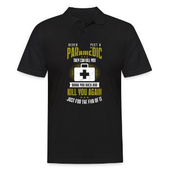 Sanitäter töten und zurückbringen - Männer Poloshirt - Schwarz - Vorne - Kai (181cm)