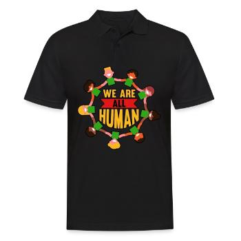 We Are All Human Black History African Lives - Männer Poloshirt - Schwarz - Vorne - Kai (181cm)