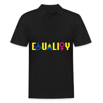 Egalité MOIS DE LA FIERTÉ LGBT Hommes Femmes Gay Bi - Polo Homme - noir - Devant - Kai (181cm)