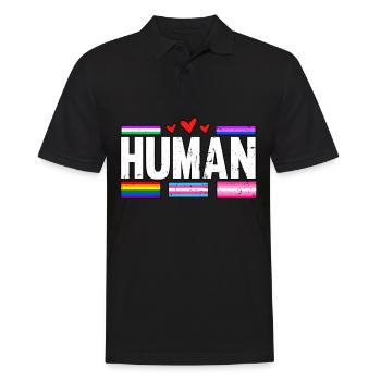 Mois de la fierté LGBT humaine Bisexuel - Polo Homme - noir - Devant - Kai (181cm)