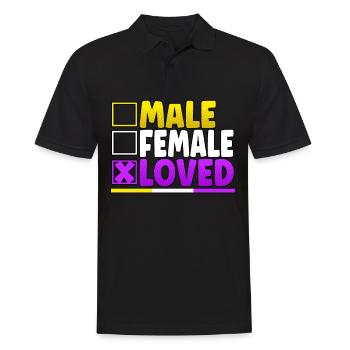 Male Female Loved LGBT Pride Month - Männer Poloshirt - Schwarz - Vorne - Kai (181cm)