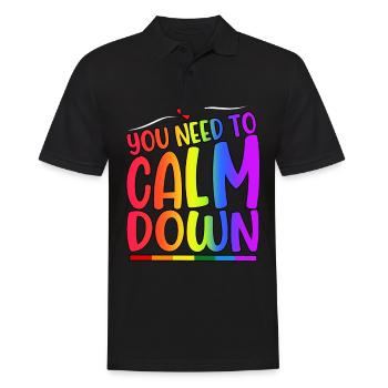 You Need To Calm Down LGBT Pride Month - Men's Polo Shirt - black - Front - Kai (181cm)
