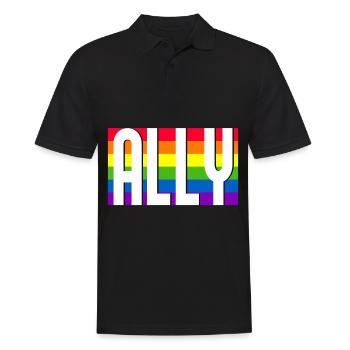 Ally LGBT Pride Month Gay Bi Trans - Männer Poloshirt - Schwarz - Vorne - Kai (181cm)