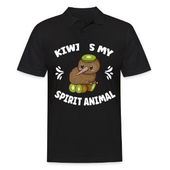 Kiwi is my spirit animal Quote for a Kiwi Lover - Männer Poloshirt - Schwarz - Vorne - Kai (181cm)