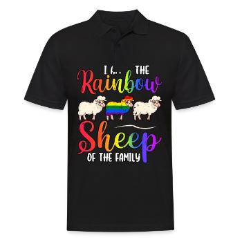 I Am The Rainbow Sheep Of The Family LGBT Gay Bi - Männer Poloshirt - Schwarz - Vorne - Kai (181cm)