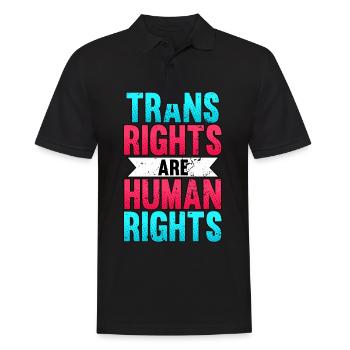 Trans Rights Are Human Rights LGBT Pride Month - Men's Polo Shirt - black - Front - Kai (181cm)