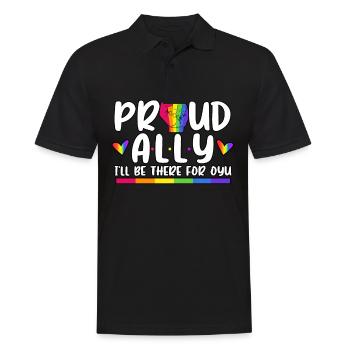 Fier allié, je serai là pour toi Mois de la fierté LGBT - Polo Homme - noir - Devant - Kai (181cm)