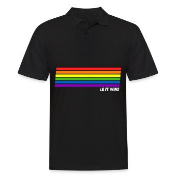 Love Wins Rainbow LGBT Pride Month - Männer Poloshirt - Schwarz - Vorne - Kai (181cm)