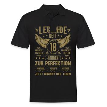 Legende seit 18 Jahren 18. Geburtstag - Männer Poloshirt - Schwarz - Vorne - Kai (181cm)