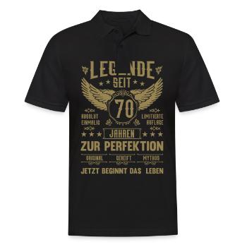 Legende seit 70 Jahren 70. Geburtstag - Männer Poloshirt - Schwarz - Vorne - Kai (181cm)