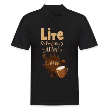 Coffee Maker Caffeine job Cafe Coffee Bean Coffee - Men's Polo Shirt - black - Front - Kai (181cm)