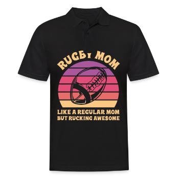 Rugby-Wortspiel für deine Rugby-Mama - Männer Poloshirt - Schwarz - Vorne - Kai (181cm)