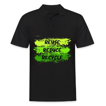 Reduce Reuse Recycle Earth Day Anniversary - Männer Poloshirt - Schwarz - Vorne - Kai (181cm)