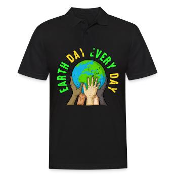 Earth Day Everyday 2022 Protect Nature - Men's Polo Shirt - black - Front - Kai (181cm)