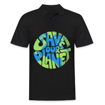 Save Our Planet Earth Day Conservation Anniversary - Männer Poloshirt - Schwarz - Vorne - Kai (181cm)