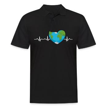 Earth Heartbeat Jour de la Terre Anniversaire Save Planet - Polo Homme - noir - Devant - Kai (181cm)