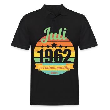 Born July 1962 60 years 60s 60th birthday - Men's Polo Shirt - black - Front - Kai (181cm)