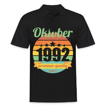 Born October 1992 30 years 30s 30th birthday - Men's Polo Shirt - black - Front - Kai (181cm)
