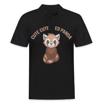 Rote Pandas Rot Panda Bambus Asien Roter Pandabär - Männer Poloshirt - Schwarz - Vorne - Kai (181cm)