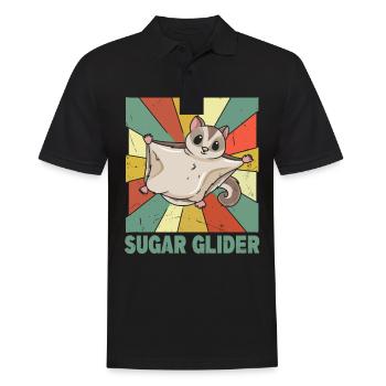 Australisches Sugar Glider Design für einen Sugar - Männer Poloshirt - Schwarz - Vorne - Kai (181cm)