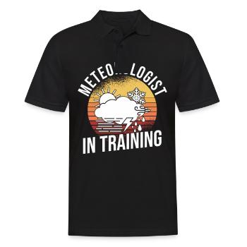 Meteorologe Wetterfrosch Meteorologie Spruch - Männer Poloshirt - Schwarz - Vorne - Kai (181cm)