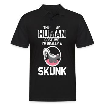 stinktiere stinken säugetier verteidigen stinktier - Männer Poloshirt - Schwarz - Vorne - Kai (181cm)