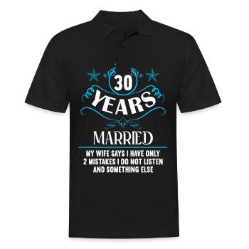 30 ans marié seulement 2 erreurs 30.Anniversaire de mariage - Polo Homme - noir - Devant - Kai (181cm)