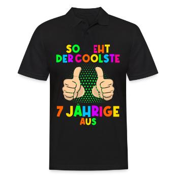 7. Geburtstag So sieht der coolste 7 Jährige aus - Männer Poloshirt - Schwarz - Vorne - Kai (181cm)