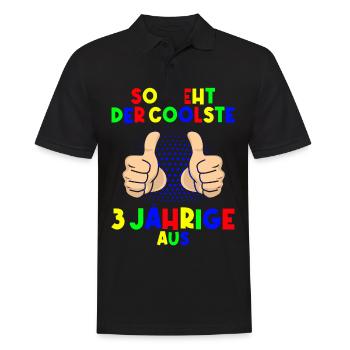3. Geburtstag So sieht der coolste 3 Jährige aus - Männer Poloshirt - Schwarz - Vorne - Kai (181cm)