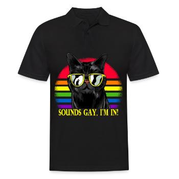 Sounds Gay I'm In LGBT Cat Pride Month - Men's Polo Shirt - black - Front - Kai (181cm)