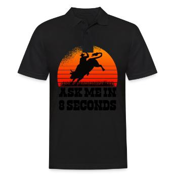 Rodeo Western Cowboy Wilder Westen Retro Bulle - Männer Poloshirt - Schwarz - Vorne - Kai (181cm)