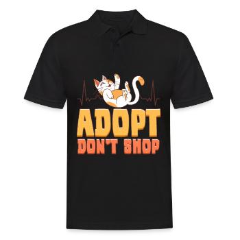 Adopt Don't Shop Cat Cute Cats Animal Rescue - Männer Poloshirt - Schwarz - Vorne - Kai (181cm)