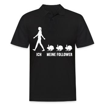 Ich und meine Follower Hase Hasen Häschen Hasen - Männer Poloshirt - Schwarz - Vorne - Kai (181cm)