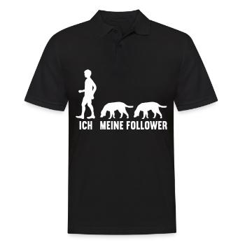 Ich und meine Follower Hund Hunde Hündchen Hunde - Männer Poloshirt - Schwarz - Vorne - Kai (181cm)