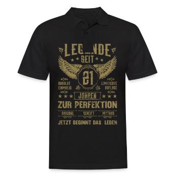 Legende seit 21 Jahren 21. Geburtstag - Männer Poloshirt - Schwarz - Vorne - Kai (181cm)
