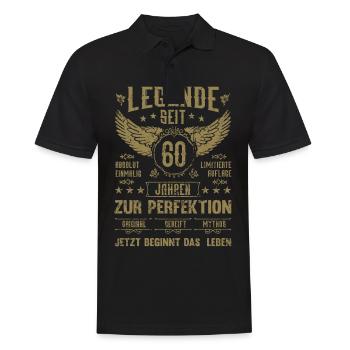 Legende seit 60 Jahren 60. Geburtstag - Männer Poloshirt - Schwarz - Vorne - Kai (181cm)