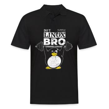 Do You Even Linux Bro Linux Pinguin hebt Gewichte - Männer Poloshirt - Schwarz - Vorne - Kai (181cm)