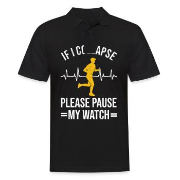 Coureurs de marathon courant semi-marathon disant - Polo Homme - noir - Devant - Kai (181cm)
