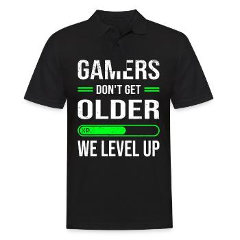 Grunge Gamer Fête d’anniversaire Anniversaire Niveau Supérieur - Polo Homme - noir - Devant - Kai (181cm)