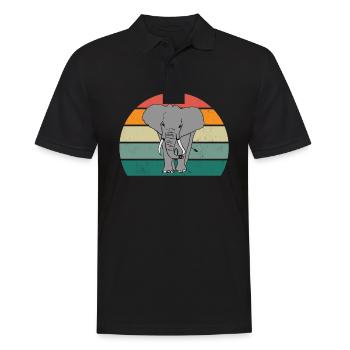 Eléphant Pachyderme Proboscis Afrique Trompettes Éléphant - Polo Homme - noir - Devant - Kai (181cm)
