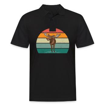Elche Skandinavien Hoher Norden Kanada Hirsch Elch - Männer Poloshirt - Schwarz - Vorne - Kai (181cm)