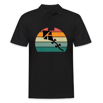Drachensteigen Wind Herbst Papierdrache Drachen - Männer Poloshirt - Schwarz - Vorne - Kai (181cm)