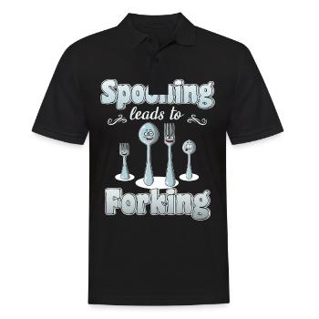 Wortwitz Kitchen Pun Restaurant Cuisine Couverts - Polo Homme - noir - Devant - Kai (181cm)