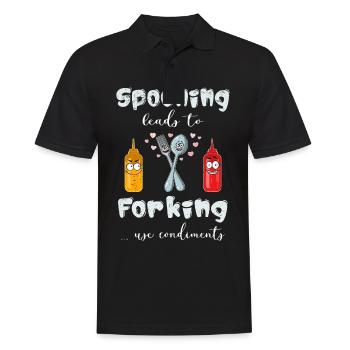 Restaurant Koch Wortwitz Cuisine Pun Couverts - Polo Homme - noir - Devant - Kai (181cm)