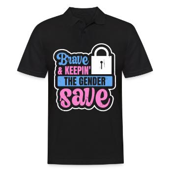 Gender Reveal Design für eine Gender-Hüterin - Männer Poloshirt - Schwarz - Vorne - Kai (181cm)