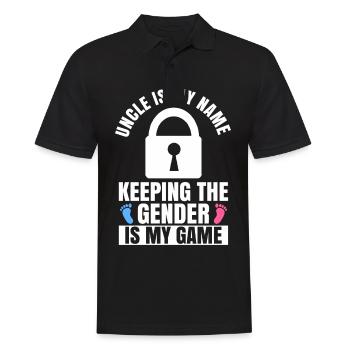 Gender Reveal Design für einen Gender Onkel, der - Männer Poloshirt - Schwarz - Vorne - Kai (181cm)