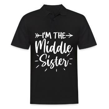Ich bin die mittlere Schwester Design für die - Männer Poloshirt - Schwarz - Vorne - Kai (181cm)