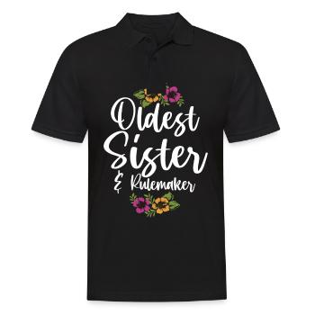 Älteste Schwester & Rulemaker Design für die - Männer Poloshirt - Schwarz - Vorne - Kai (181cm)