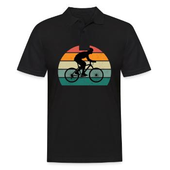 Fahrrad Fahrradfahren Fahrradfahrer Stadtrad Rad - Männer Poloshirt - Schwarz - Vorne - Kai (181cm)
