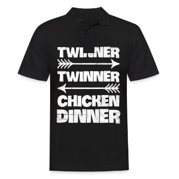 Twinner Twinner Huhn Abendessen Zitat für eine - Männer Poloshirt - Schwarz - Vorne - Kai (181cm)